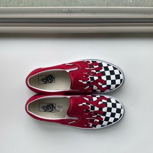 Vans Flame Red & White Checkerboard